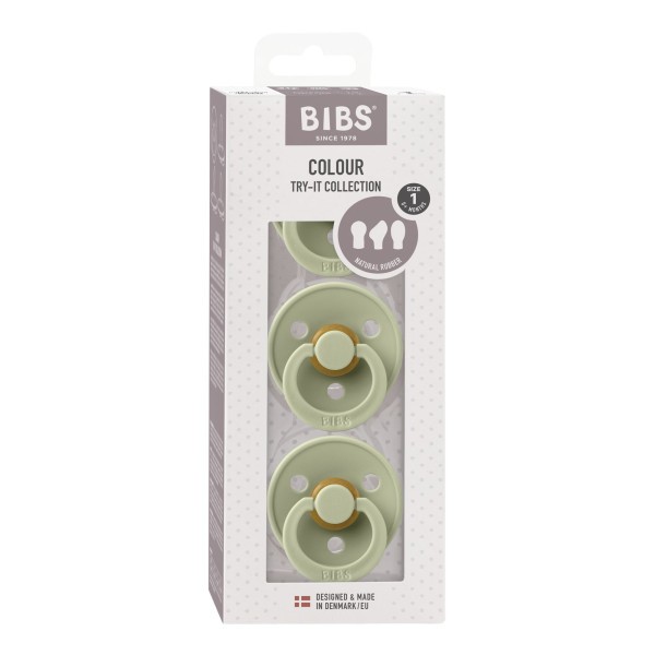 BIBS Colour dudlík kaučuk TRY IT 3ks, vel. 1