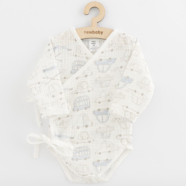NEW BABY Kojenecké mušelínové body s bočním zavazováním
