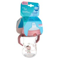 CANPOL BABIES Hrneček se silikonovým pítkem FirstCup BONJOUR PARIS 250ml