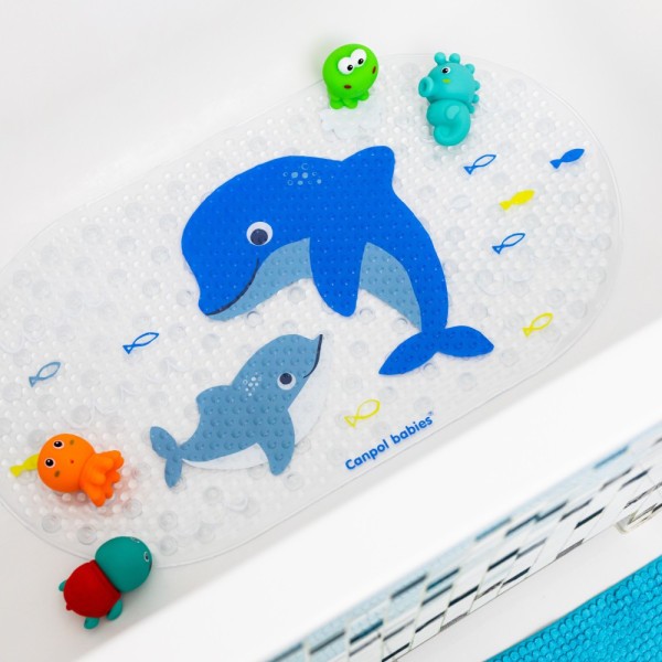 CANPOL BABIES Protiskluzová podložka do vany 69x38 cm LOVE&SEA