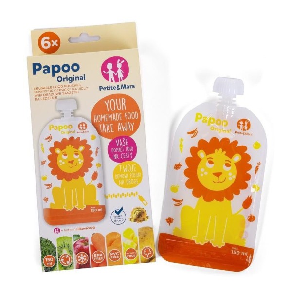 PETITE&MARS Kapsička na jídlo Papoo 6 ks