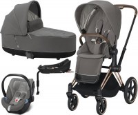 Kočárek CYBEX Set Priam Rosegold Seat Pack 2021 Lux Carry Cot včetně Aton 5 a báze