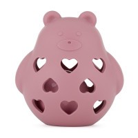 PETITE&MARS Hračka silikonová s chrastítkem Bear Basil 0m+