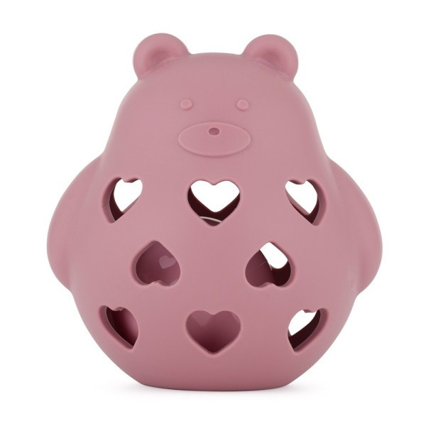 PETITE&MARS Hračka silikonová s chrastítkem Bear Basil 0m+