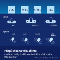 LOVI Dudlík svítící silikonový dynamický CAPICHILL 6-18m 2ks