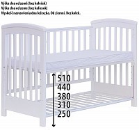 Postýlka s odnímatelným bokem Scarlett LAURA buk- 120 x 60 cm