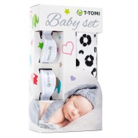 T-TOMI BABY SET bambusová osuška  + kočárkový kolíček