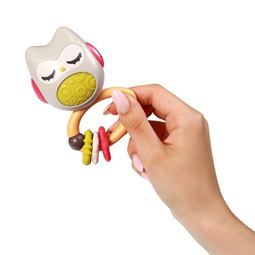 BABYONO Chrastítko s kousátkem 3m+ Owl