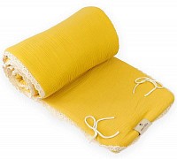 Mušelínový mantinel Maceshka Nature s ozdobným okrajem, pompon Mušelínový mantinel Maceshka Nature s ozdobným okrajem, pompon