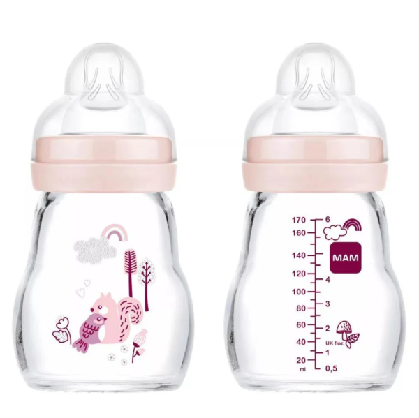 MAM Dětská skleněná láhev 170 ml Feel Good 0+, 1 ks