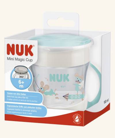NUK Dětský hrníček Mini Magic 360° s víčkem