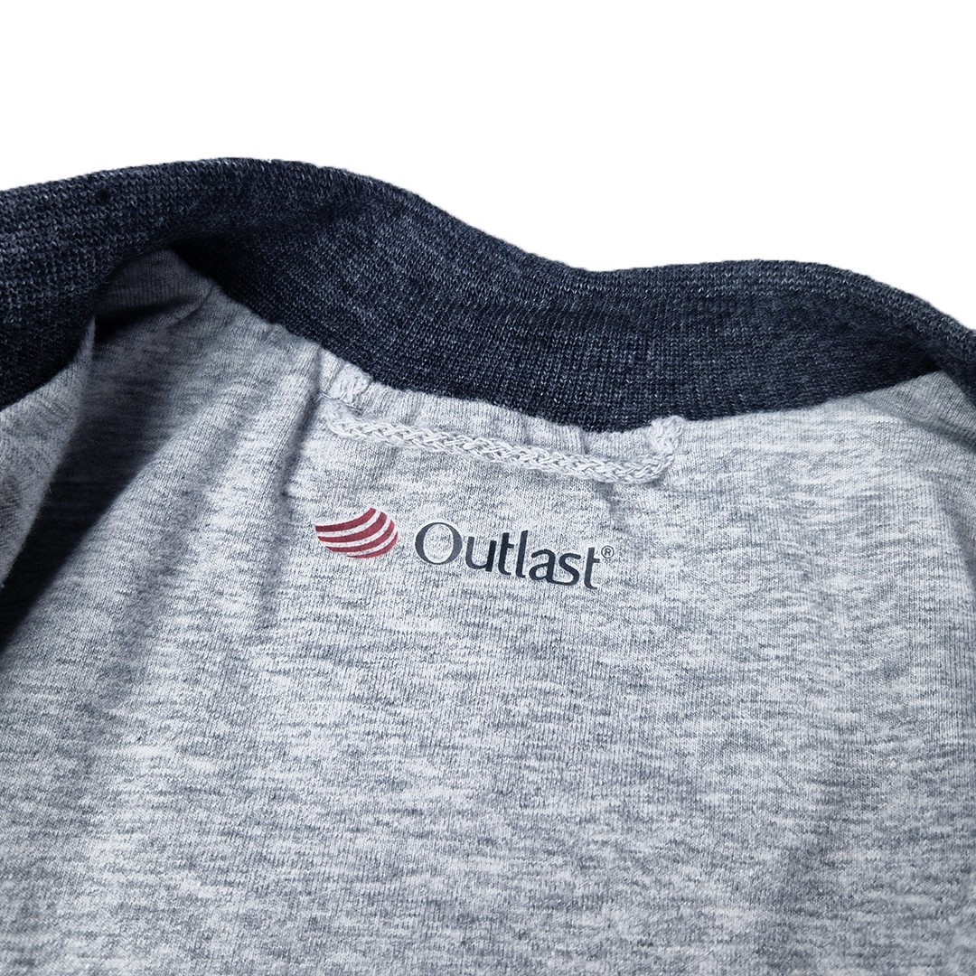 LITTLE ANGEL Mikina podšitá Outlast® - denim lvíčci/šedý melír