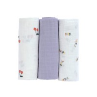 LÄSSIG Swaddle Burp blanket 85x85 Happy Fruits, 3 ks