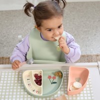 LÄSSIG Silikonový jídelní set Dish Set Silicone Section Happy Fruits