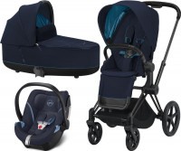 Kočárek CYBEX Set Priam Matt Black Seat Pack 2021, Lux Carry Cot včetně Aton 5