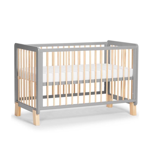 KINDERKRAFT Postýlka dřevěná se zábranou Lunky Grey