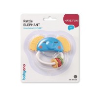BABYONO Chrastítko s kousátkem Elephant 0+