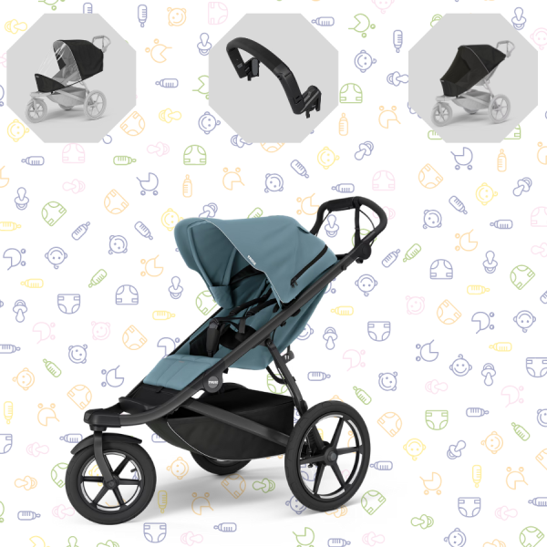 THULE Akční set Kočárek Urban Glide 3 + Madlo + Pláštěnka + Moskytiéra