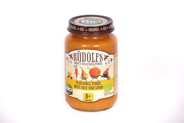 RUDOLFS BIO Zelenina s rýží a jehněčím masem 190 g