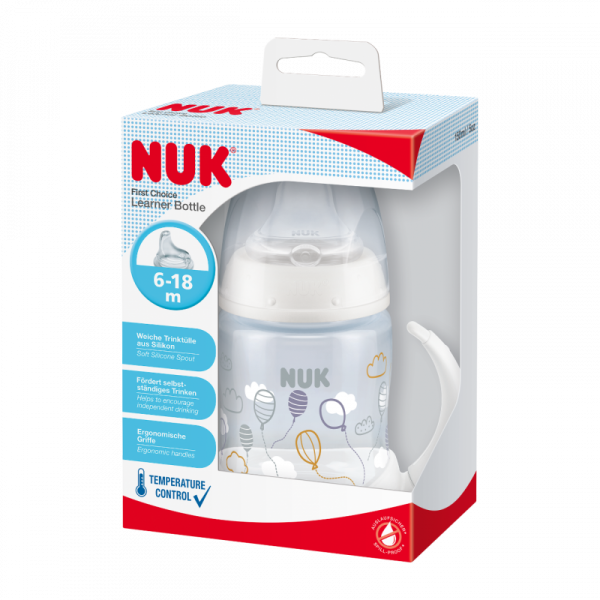 NUK FC lahvička na učení s kontrolou teploty, 150 ml