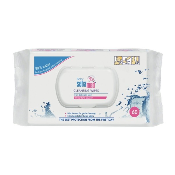 SEBAMED Dětské vlhčené ubrousky s 99% vody 60 ks