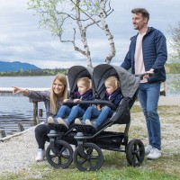 TFK Sportovní kočárek dvojčata Duo stroller - air chamber wheel - black