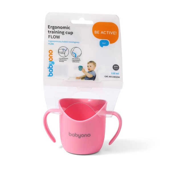 BABYONO Hrnek ergonomický s oušky 120 ml 6m+