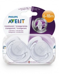 Philips AVENT Šidítko 6-18m Průhledné 2 ks