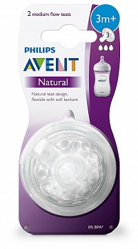 Dudlík NATURAL 3 střední průtok, 2 ks Dudlík NATURAL 3 střední průtok, 2 ks