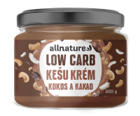 ALLNATURE Kešu krém LOW carb -  kokos a kakao 220 g