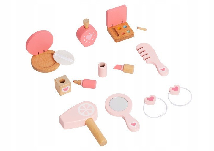 MILLY MALLY Velký dřevěný toaletní stolek pro děti s LED osvětlením a stoličkou Elly