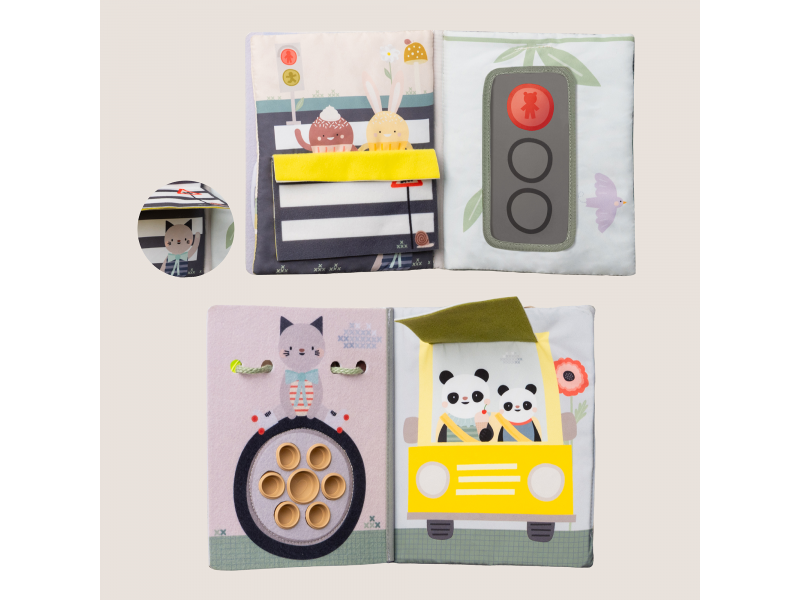 TAF TOYS Knížka s aktivitami do auta Busy Book