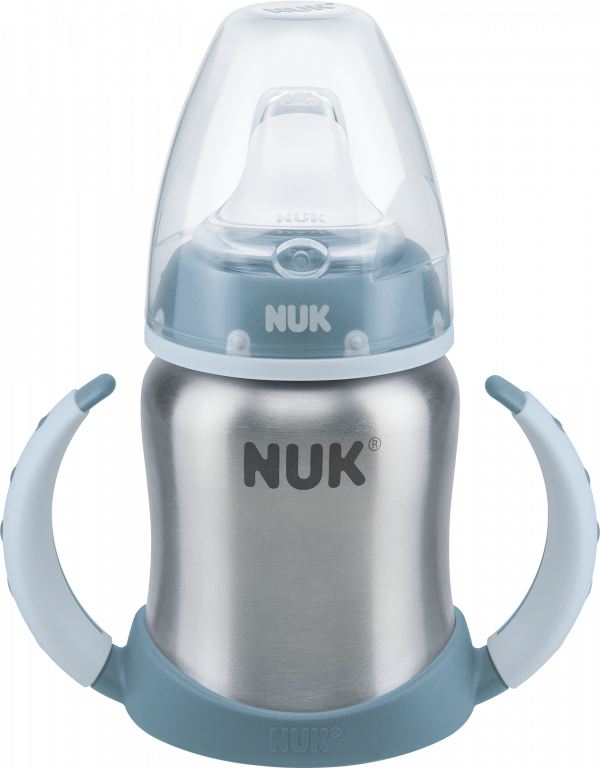 NUK FC lahvička na učení nerez modrá 125 ml