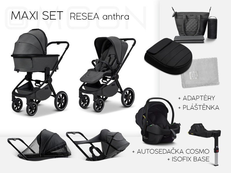 MOON RESEA +  Maxi set Kombinovaný kočárek