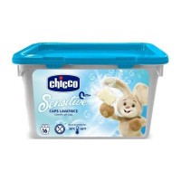 CHICCO Kapsle prací gelové Sensitive 16 ks + Aviváž konc. Květinové objetí 750 ml