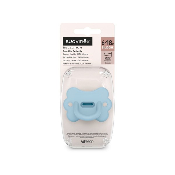 SUAVINEX ŠIDÍTKO fyziologické BUTTERFLY SILIKON 6-18m SX PRO - COLOUR ESSENCE