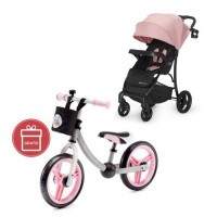 Kočárek sportovní Cruiser pink Kinderkraft + Dětské odrážadlo 2WAY Next