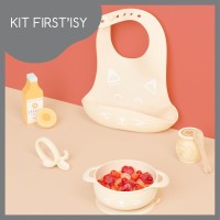 BABYMOOV Silikonová miska s přísavkou, lžičkou a bryndáčkem FIRST´ISY KIT