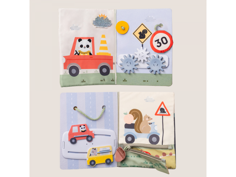 TAF TOYS Knížka s aktivitami do auta Busy Book