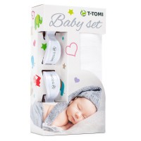 T-TOMI BABY SET bambusová osuška  + kočárkový kolíček
