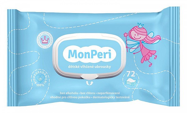 MonPeri Vlhčené ubrousky 72 ks