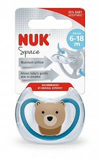 dudlík NUK Space silikonový, 6-18 měsíců, 1ks v balení