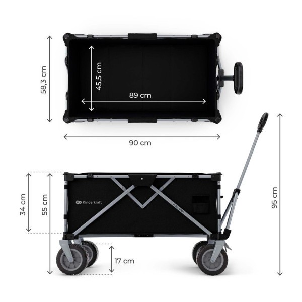KINDERKRAFT Vozík přepravní skladací Wagon Rollster