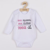 NEW BABY Body s potiskem 50% MAMINKA + 50% TATÍNEK - 100% JÁ