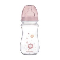 Canpol babies Láhev se širokým hrdlem NEWBORN BABY 240ml růžová Canpol babies Láhev se širokým hrdlem NEWBORN BABY 240ml růžová