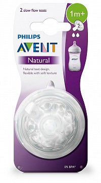 Dudlík NATURAL 2 pomalý průtok, 2 ks Dudlík NATURAL 2 pomalý průtok, 2 ks