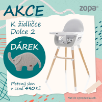 Dětská židlička Dolce 2 + dárek pletený slon