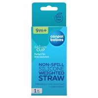 CANPOL BABIES Nevylévací slámka se závažím pro hrnečky 56/510_WHI a 56/510_ORA 1ks
