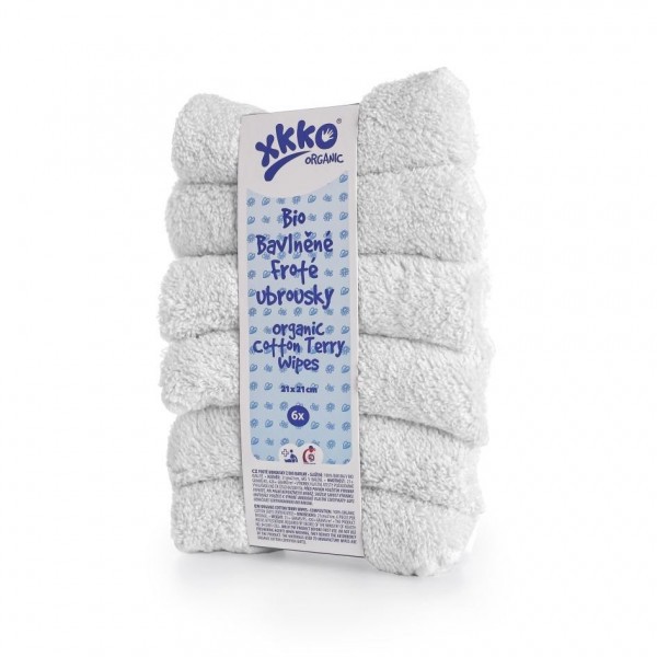 KIKKO ubrousky BIObavlněné froté Organic 21x21 (6ks)