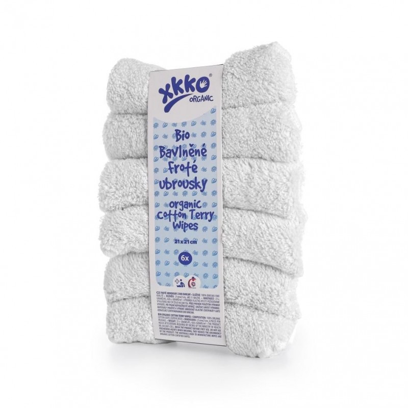 KIKKO ubrousky BIObavlněné froté Organic 21x21 (6ks)